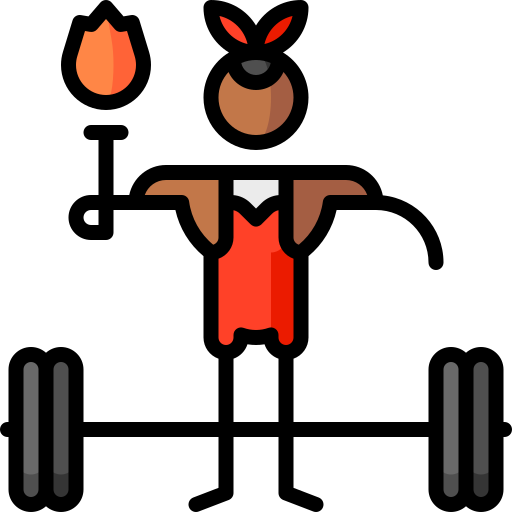 Weightlifting Puppet Characters Lineal Color icon