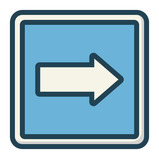 Right sign Generic Outline Color icon
