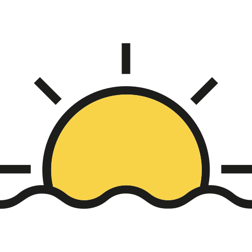 puesta de sol Generic Outline Color icono