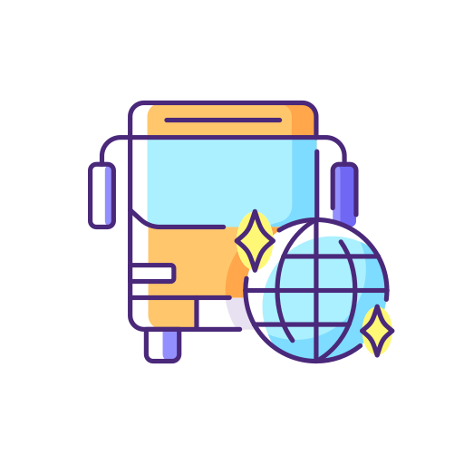 Taxibus Generic Thin Outline Color icon