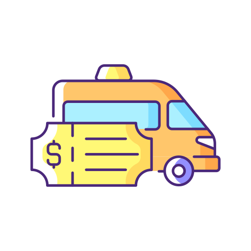 Taxi Generic Thin Outline Color icon