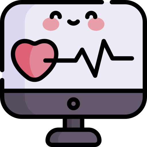 monitor de frequência cardíaca Kawaii Lineal color Ícone