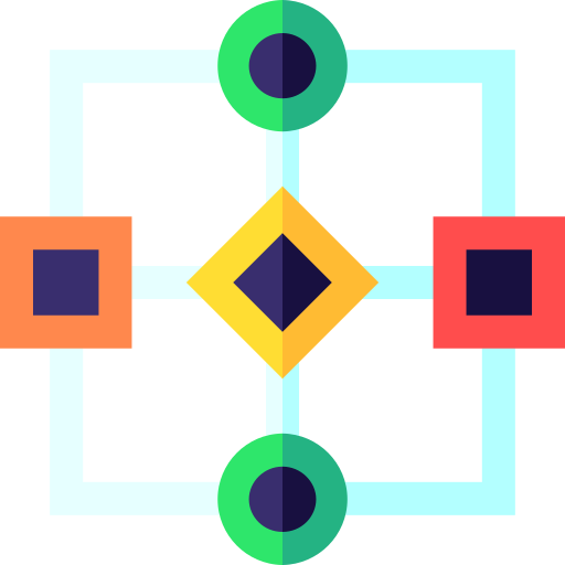diagrama de flujo Basic Straight Flat icono