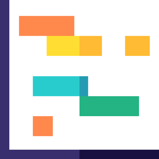 diagramma di gantt Basic Straight Flat icona