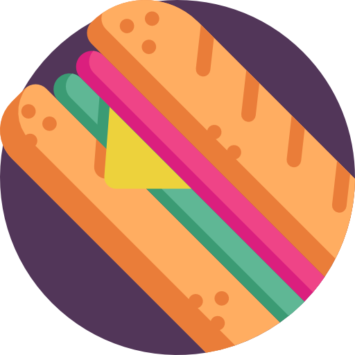 sandwich Detailed Flat Circular Flat Icône