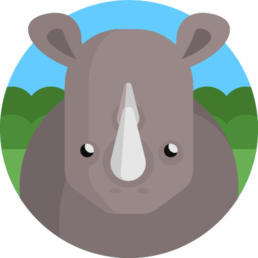Rhinoceros Detailed Flat Circular Flat icon