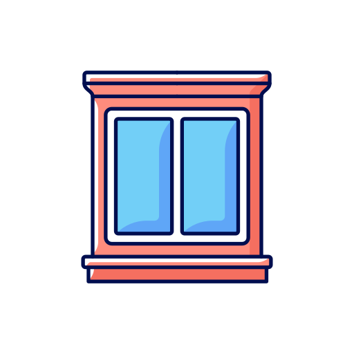 ventana Generic Thin Outline Color icono