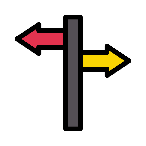 señal de dirección Vector Stall Lineal Color icono