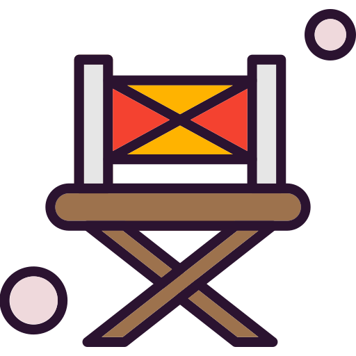 Folding chair Generic Outline Color icon