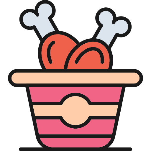 cubo de pollo Generic Outline Color icono