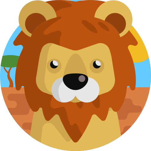 Lion Detailed Flat Circular Flat icon
