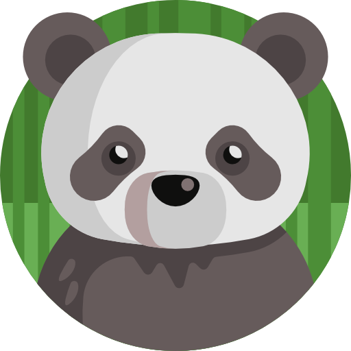 panda Detailed Flat Circular Flat Icône