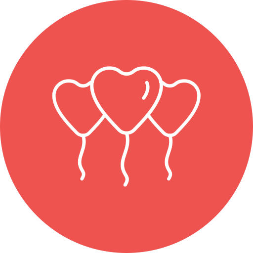 Heart balloon Generic Circular icon
