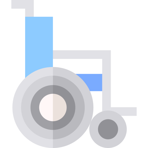 Wheelchair Basic Straight Flat icon