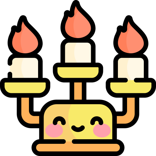 candelabro Kawaii Lineal color icono