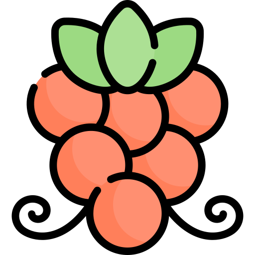 uva Kawaii Lineal color icona