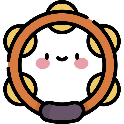 Tambourine Kawaii Lineal color icon