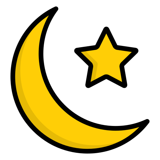 Crescent moon Generic Outline Color icon