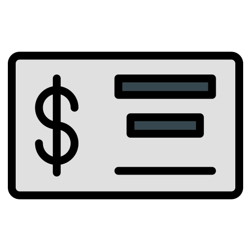 은행 수표 Generic Outline Color icon