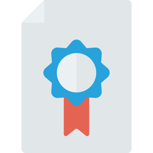 Certificate Dinosoft Flat icon