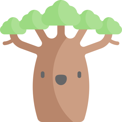 baobab Kawaii Flat icono