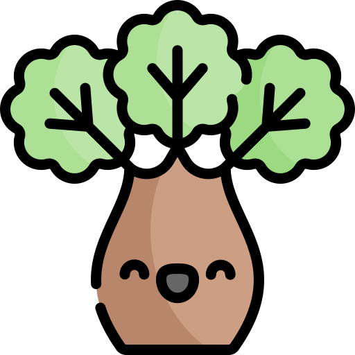 Бутылочное дерево Kawaii Lineal color иконка