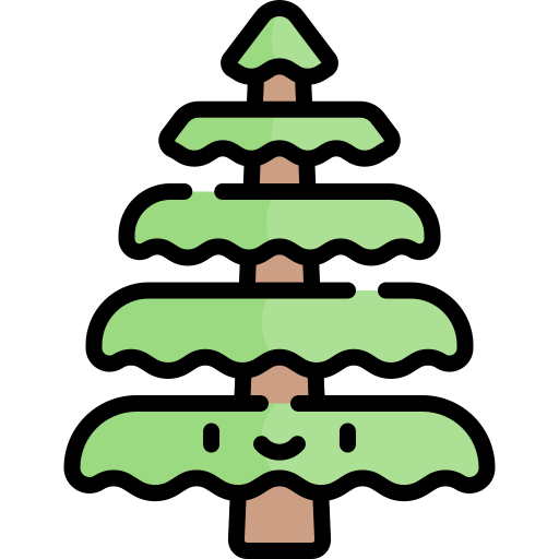 삼나무 Kawaii Lineal color icon