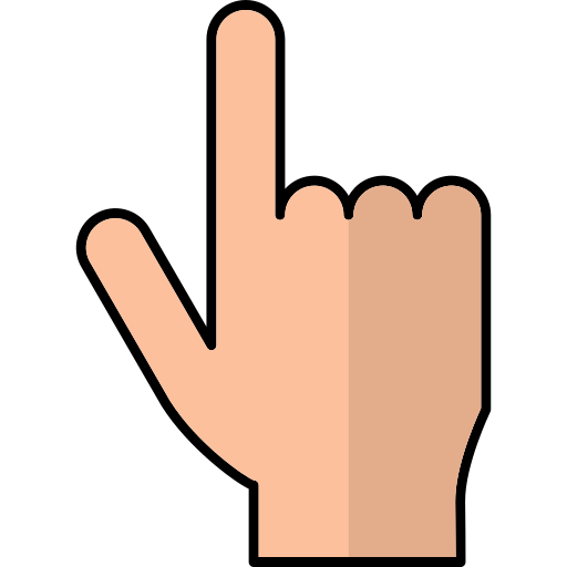 Pointing hand Generic Thin Outline Color icon