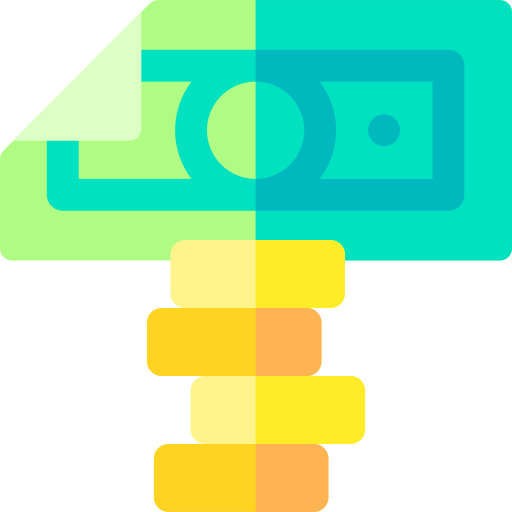 inkomsten Basic Rounded Flat icoon