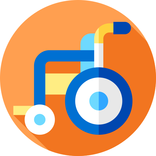 fauteuil roulant Flat Circular Flat Icône