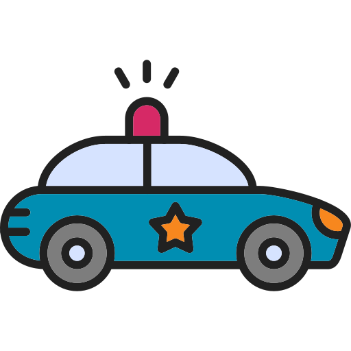 coche de policía Generic Outline Color icono