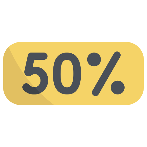 50 por ciento Generic Flat icono