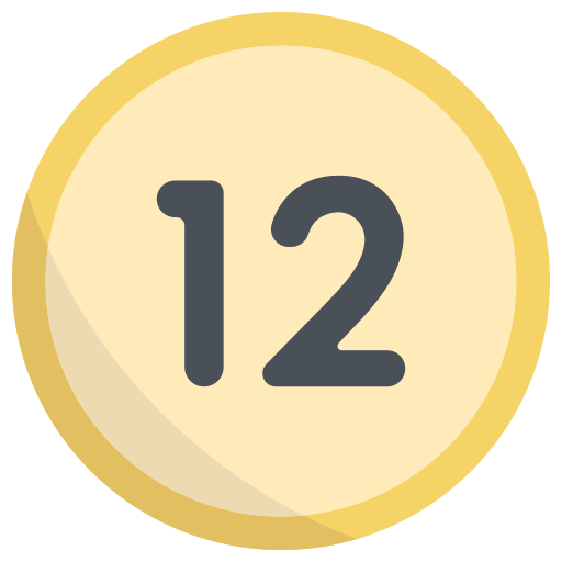 numero 12 Generic Flat icona