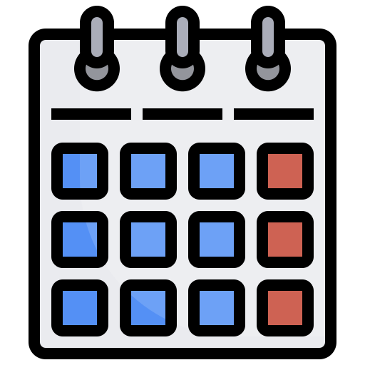 calendrier mensuel Generic Outline Color Icône
