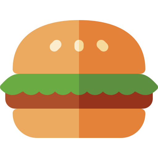 бургер Basic Rounded Flat иконка