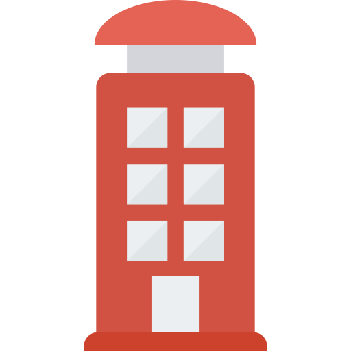 Phone booth Dinosoft Flat icon