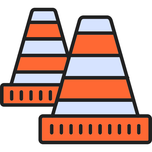 Дорожный конус Generic Outline Color иконка