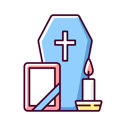 Funeral Generic Thin Outline Color icon