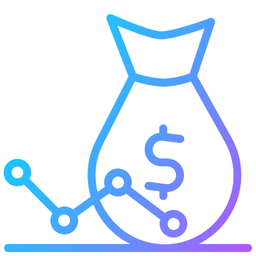 torba z pieniędzmi Generic Gradient ikona