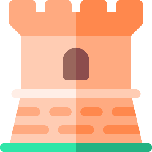 wieża Basic Rounded Flat ikona