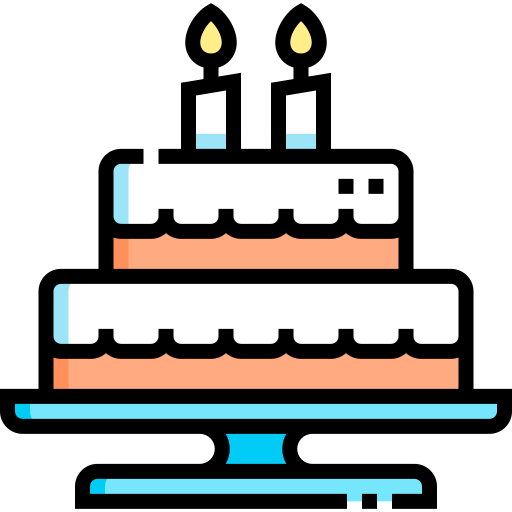 tort urodzinowy Detailed Straight Lineal color ikona