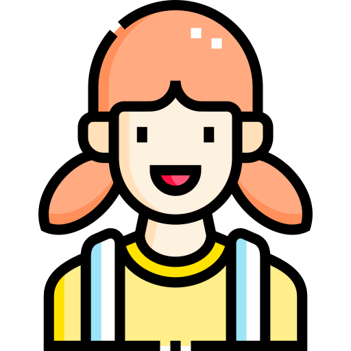 Girl Detailed Straight Lineal color icon