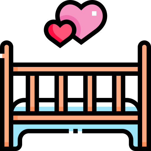 baby wieg Detailed Straight Lineal color icoon