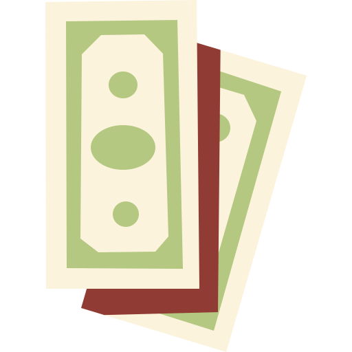 banknot Cartoon Flat ikona