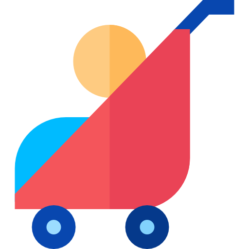 Stroller Basic Straight Flat icon