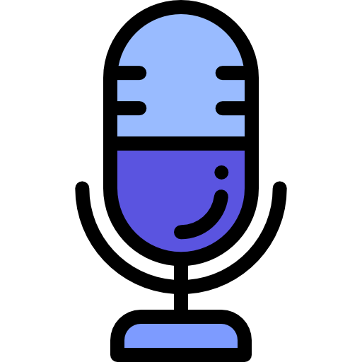 microfoon Detailed Rounded Lineal color icoon