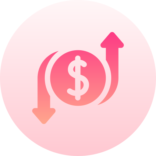 お金 Basic Gradient Circular icon