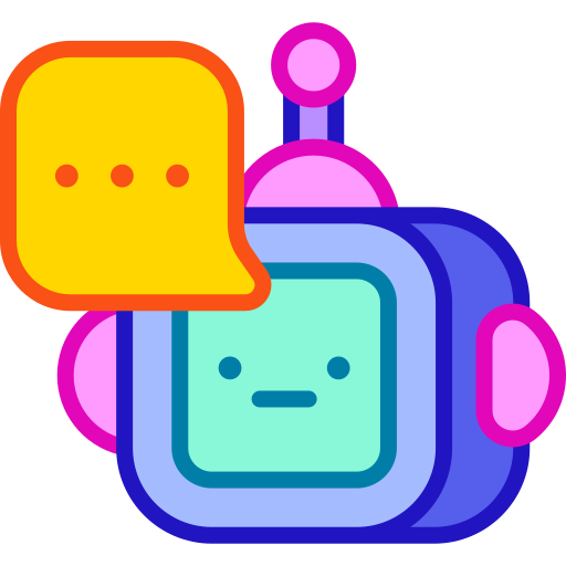 chatbot Retro Neon Lineal color Icône