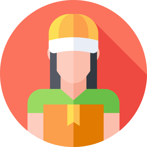 Delivery woman Flat Circular Flat icon