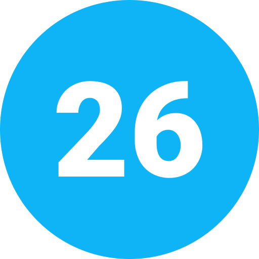 Twenty six Generic Flat icon